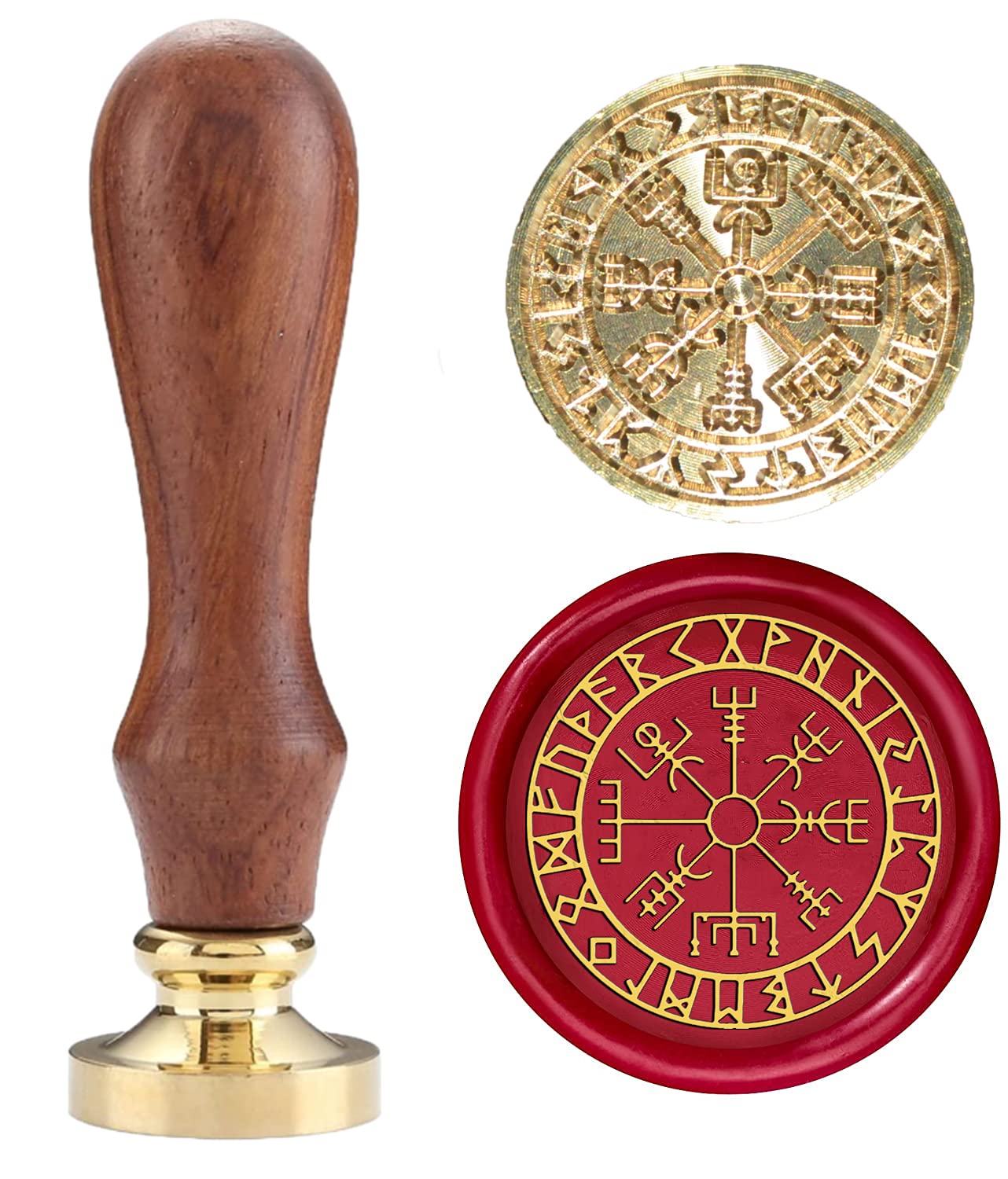 Vegvisir Viking Compass Rune Spell Sealing Wax Stamps Copper Seals With ...