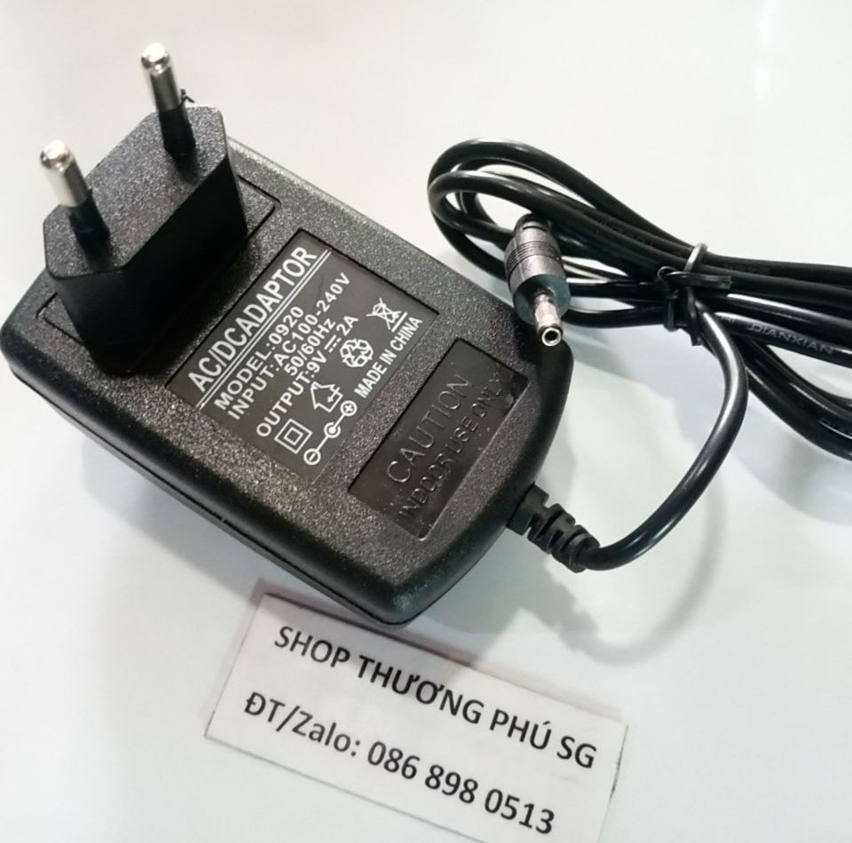 Adapter DC 9V - 2A (Đầu nhỏ - Chuẩn cắm 3.5mm X 1.35mm)