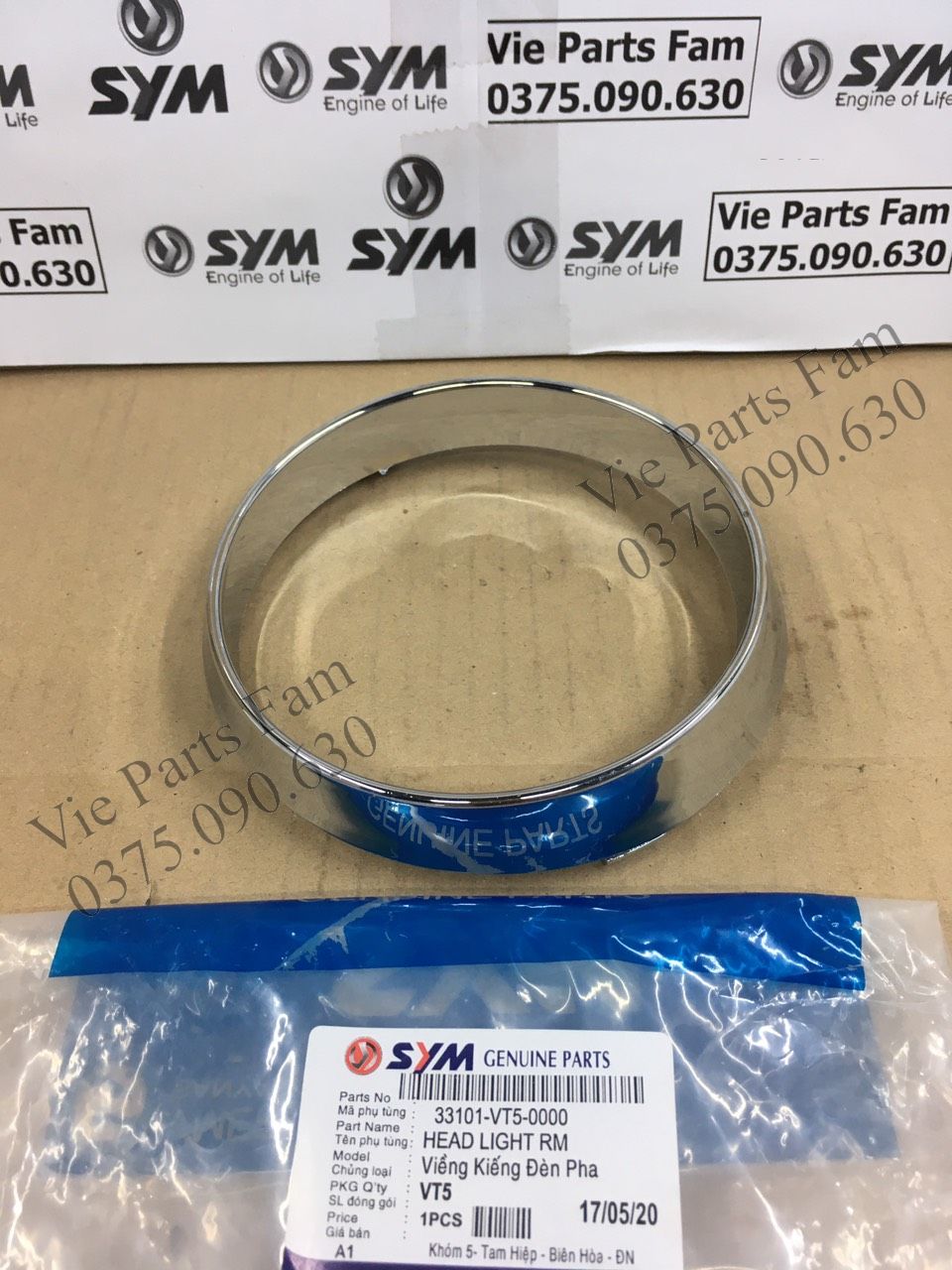 Viền đèn pha xe Attila Elizabeth SYM (dòng xăng cơ bình xăng con)