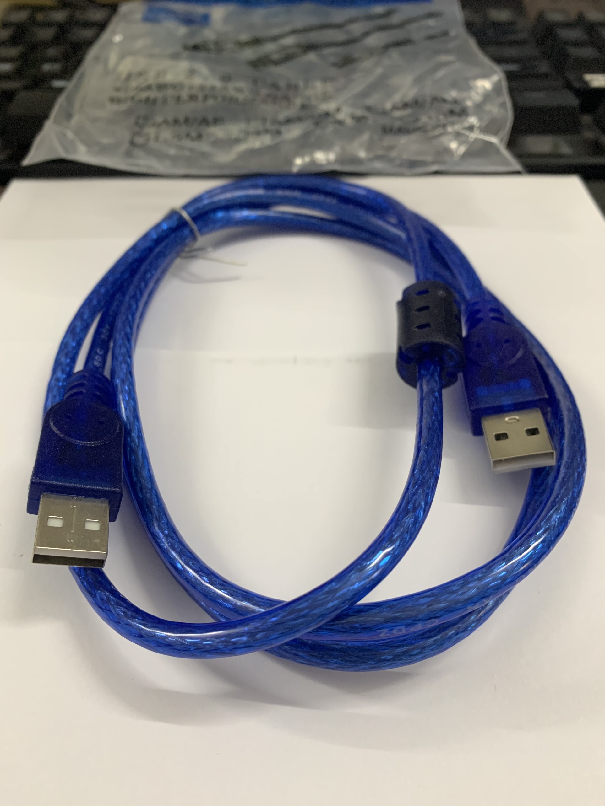 Cáp 2 Đầu USB Đực có chống nhiễu (Xanh) dài 1.5M