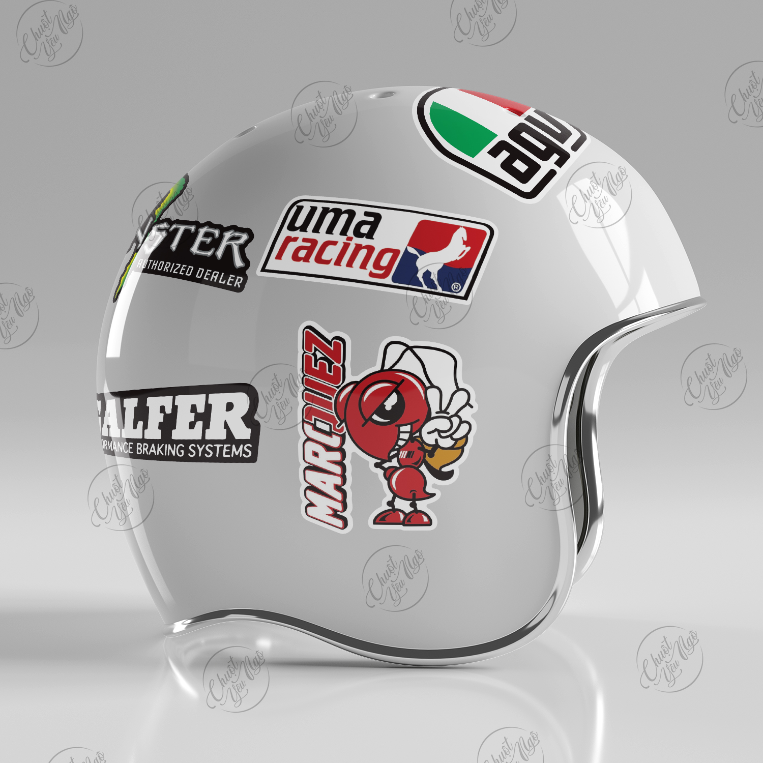 Combo 20 logo tem xe decal trang trí xe máy