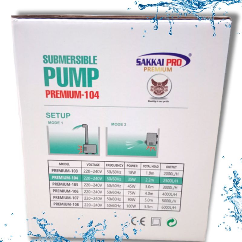 Pompa Kolam Aquarium SUBMERSIBLE PUMP SAKKAI PRO PREMIUM 104