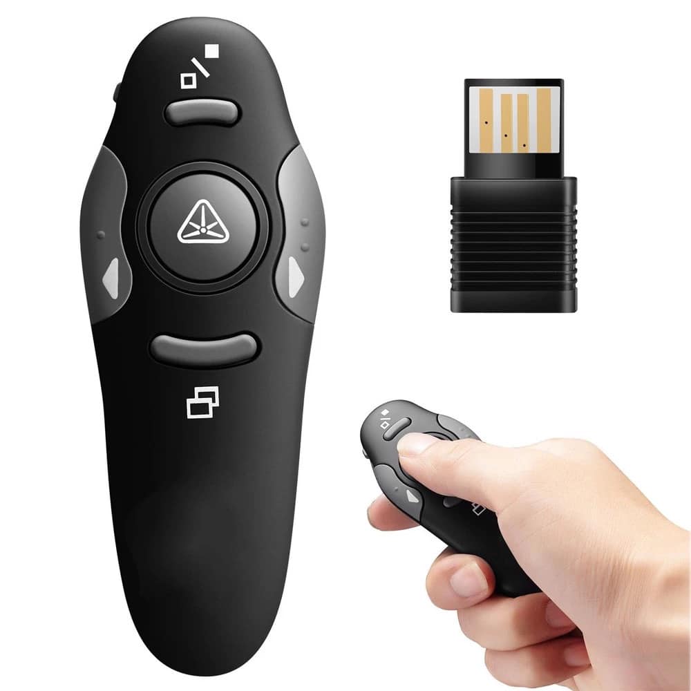 2.4GHz PPT Powerpoint Presentation Wireless Remote Red LED Pointer Presenter Pointers Pen USB RF Remote Control. 