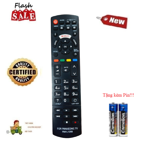 Remote điều khiển tivi pa_na_so_nic rm-l1268 hàng loại tốt mới 100% tặng kèm pin