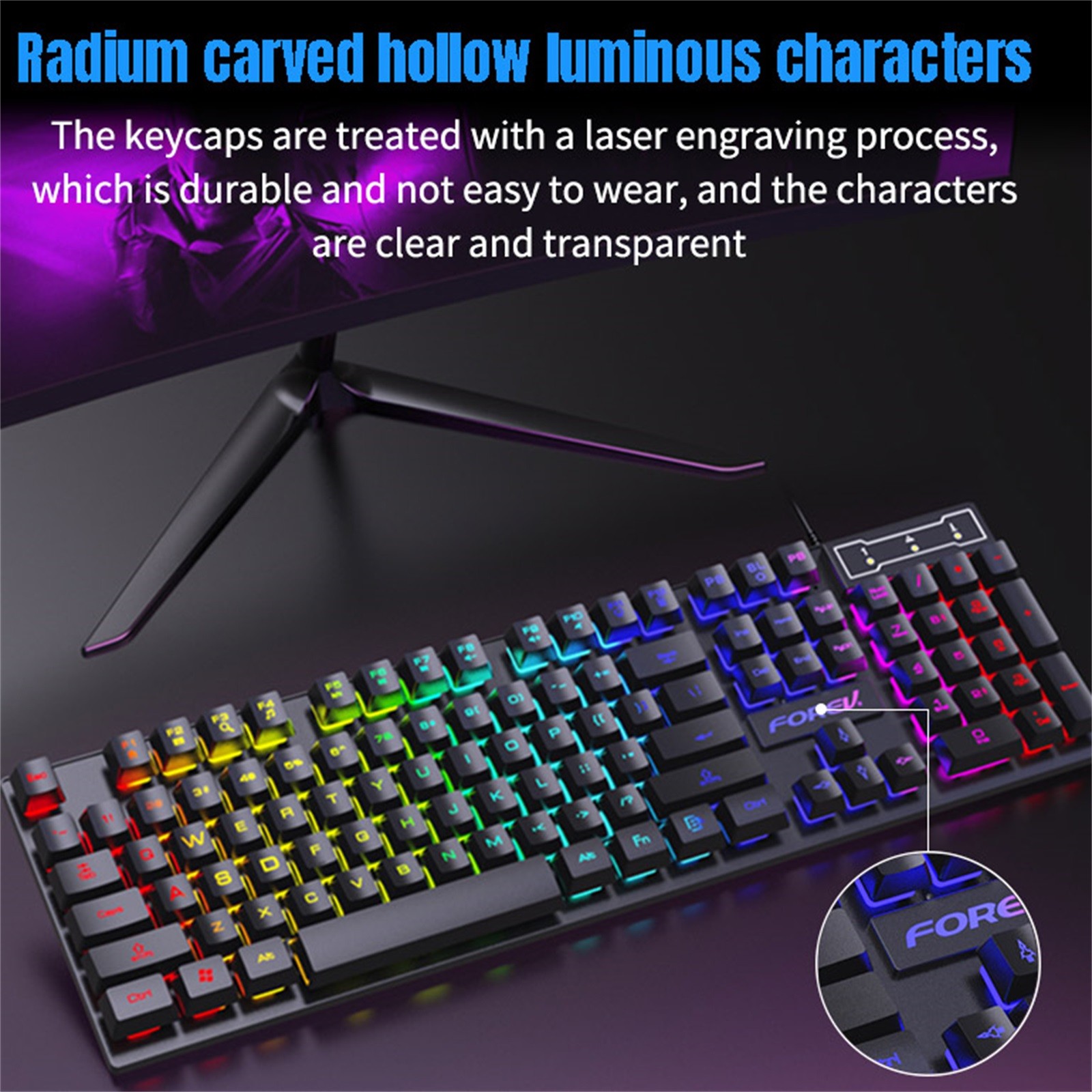 【High-quality】Mechanical Keyboard Mouse Set Rainbow Backlit Gamer Keyboard RGB Wired USB Gaming Keyboard Mouse Combos For PC Laptop. 
