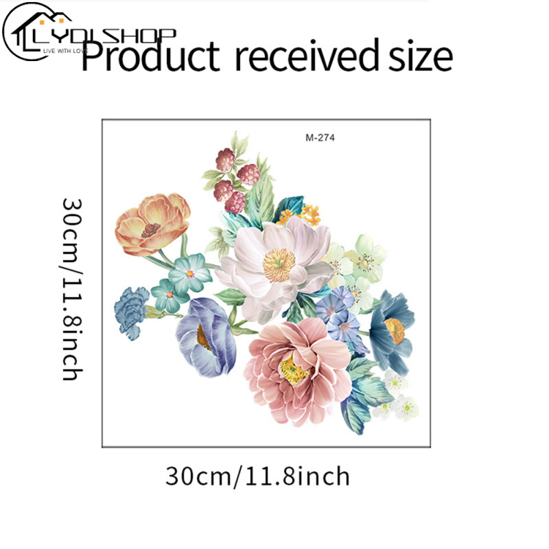 Flower Toilet Stickers Self-adhesive Paintings Floral Toilet Lid Decals 3D Wall Art Decoration For Bathroom