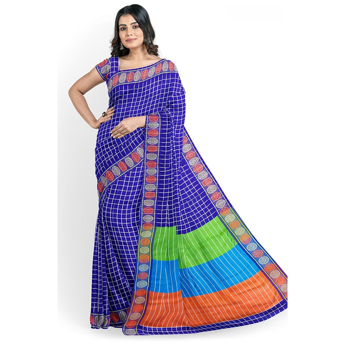 Mixed Cotton-Silk Saree with Running Blouse Piece For Women