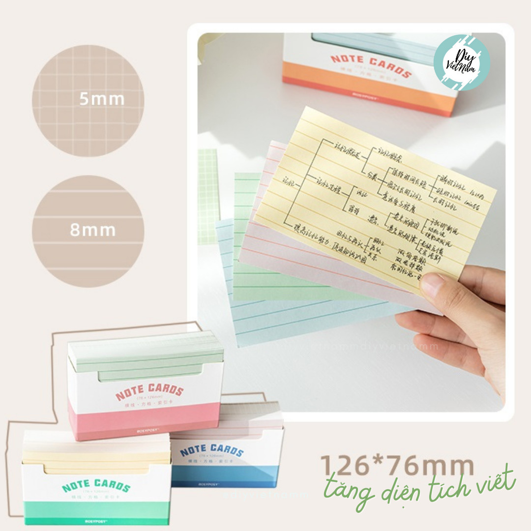 GIẤY NOTE CARDS Ô VÀ KẺ NGANG