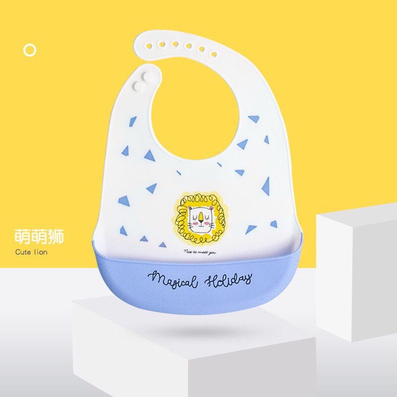 Yếm ăn dặm silicone 3D có máng hứng Muslin Tree