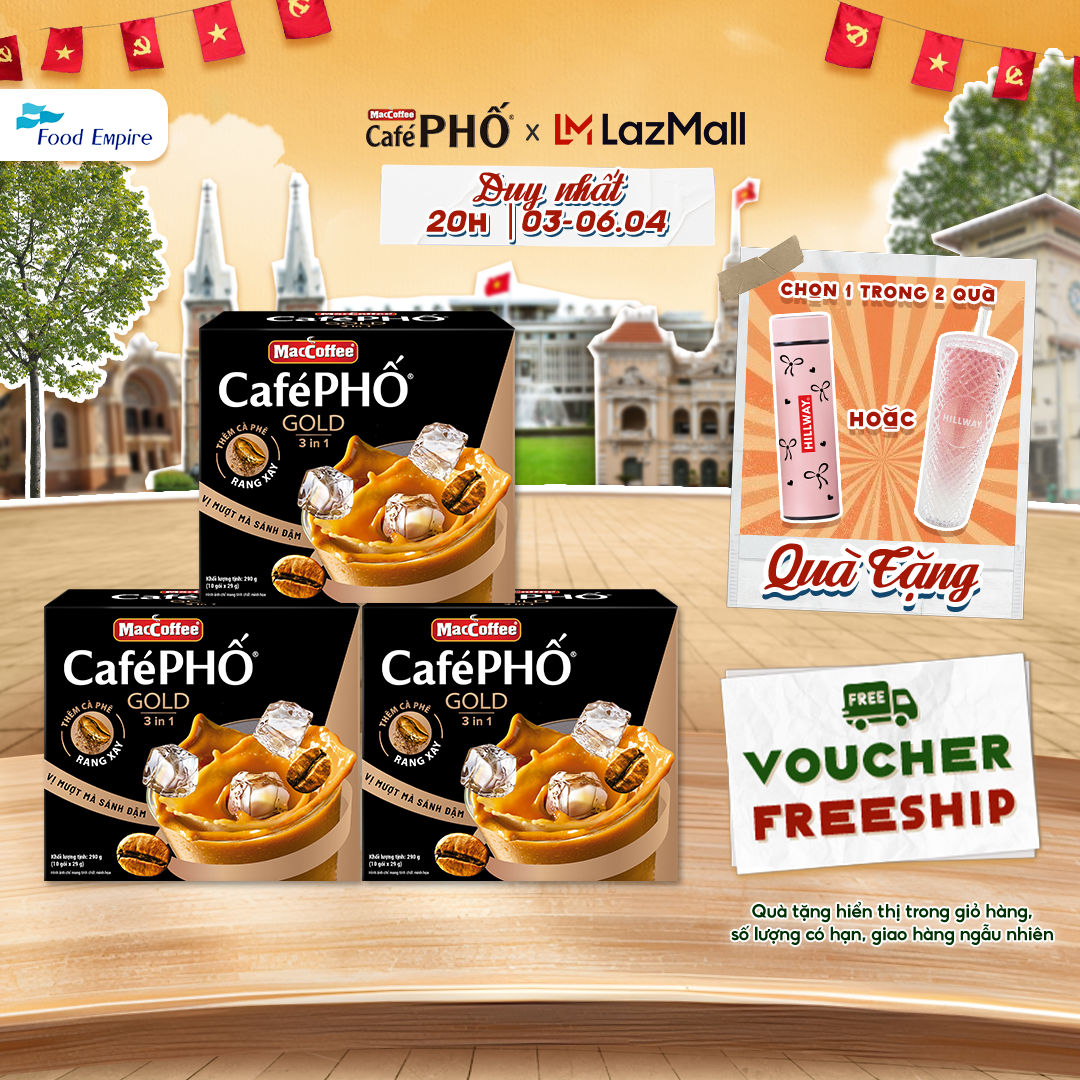 Combo 3 Hộp cà phê Phố sữa đá GOLD - MacCoffee (hộp 10 gói x 28g)