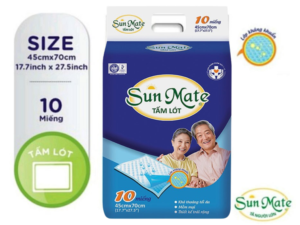 Tấm lót Sunmate 45 x 70cm 10 miếng