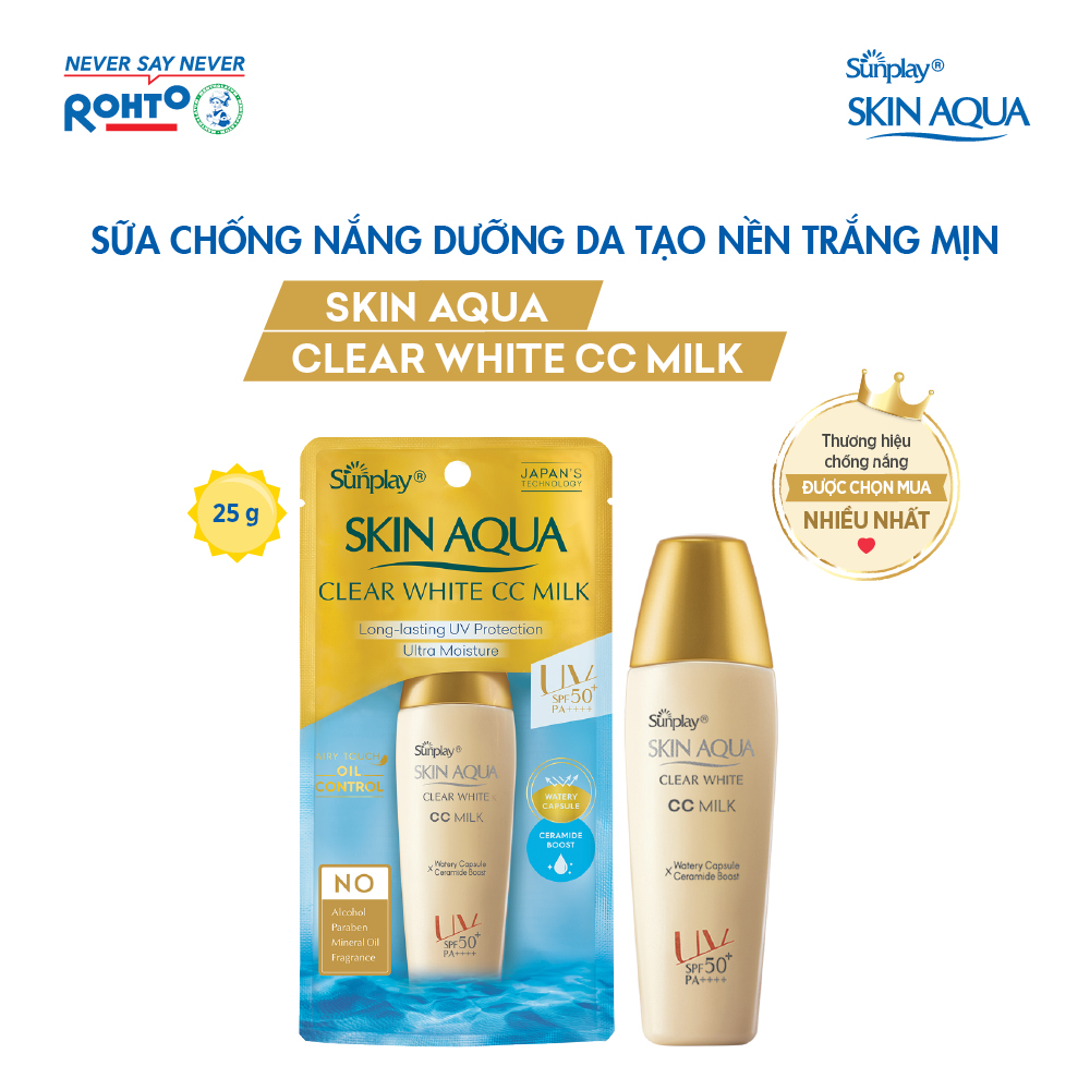 Kem chống nắng dạng sữa Sunplay Skin Aqua Clear White CC Milk 25g