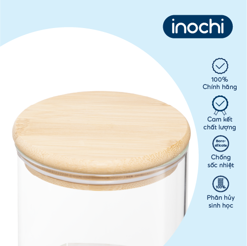 Hũ thuỷ tinh nắp tre Nikko 1000ml