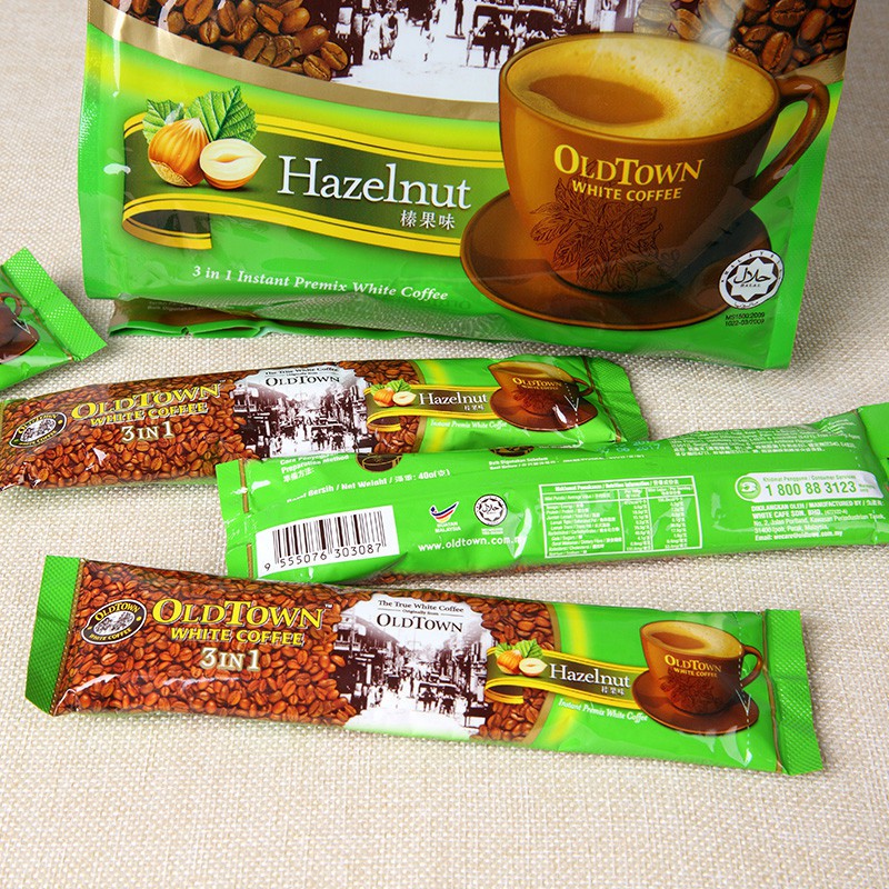 (DATE 2024) COMBO 03 Bịch Cà Phê OLD TOWN White Coffe Hazelnut Malaysia