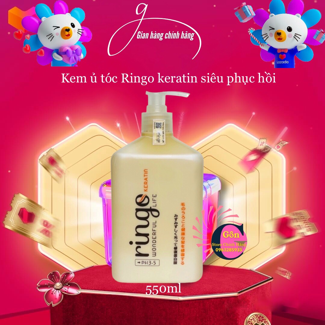 Dầu hấp ủ siêu phục hồi Ringo 550ml của Nhật
