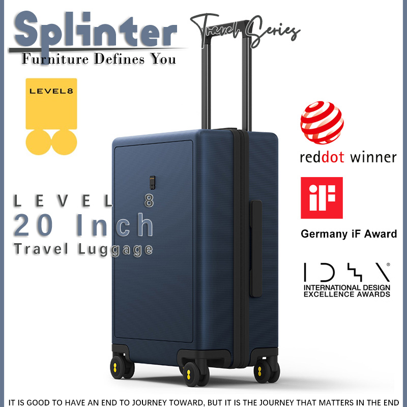 Level 8 Cabin Size Travel Luggage Suitcase with TSA Lock 20  inch Reddot  Award Multi Compartment Smooth Wheel 4 Level Adjustable Telescopic Handle  Spacious Business Trolley Case Boarding Check-in