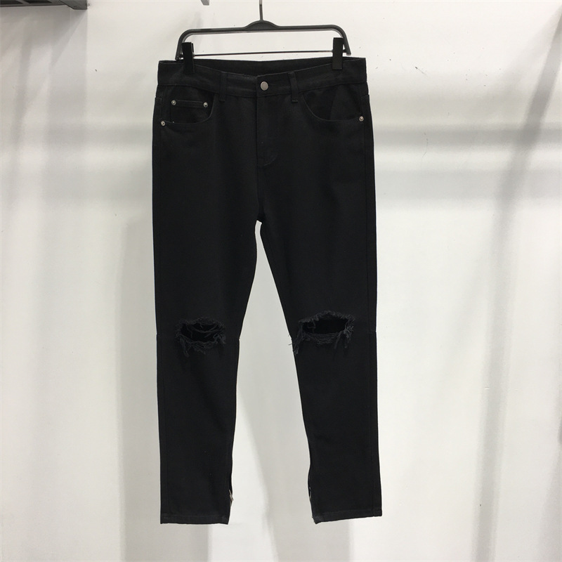 [HÌNH THẬT] QUẦN JEANS NAM ĐEN RÁCH BASIC CAO CẤP CO GIÃN GIÁ RẺ ĐEN03
