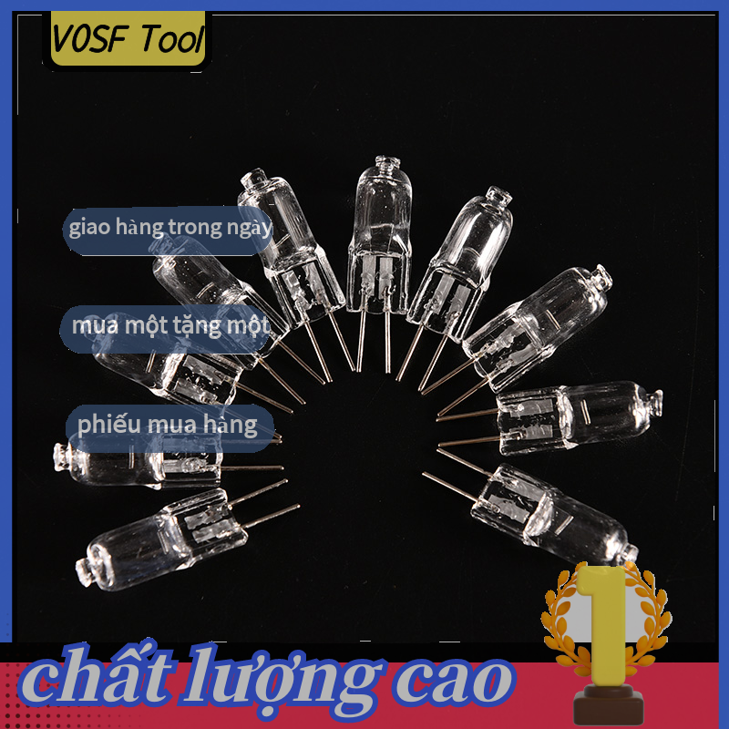 V0SF Tool 10 chiếc bóng đèn halogen vonfram G4 12V 20W siêu sáng bóng đèn mới