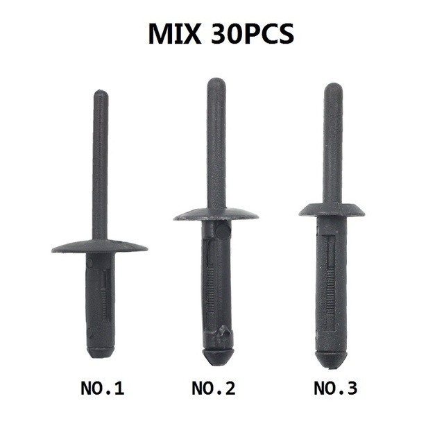 NEW 【Innovative design】30pcs Black Plastic Fastener Blind Rivets Head ...
