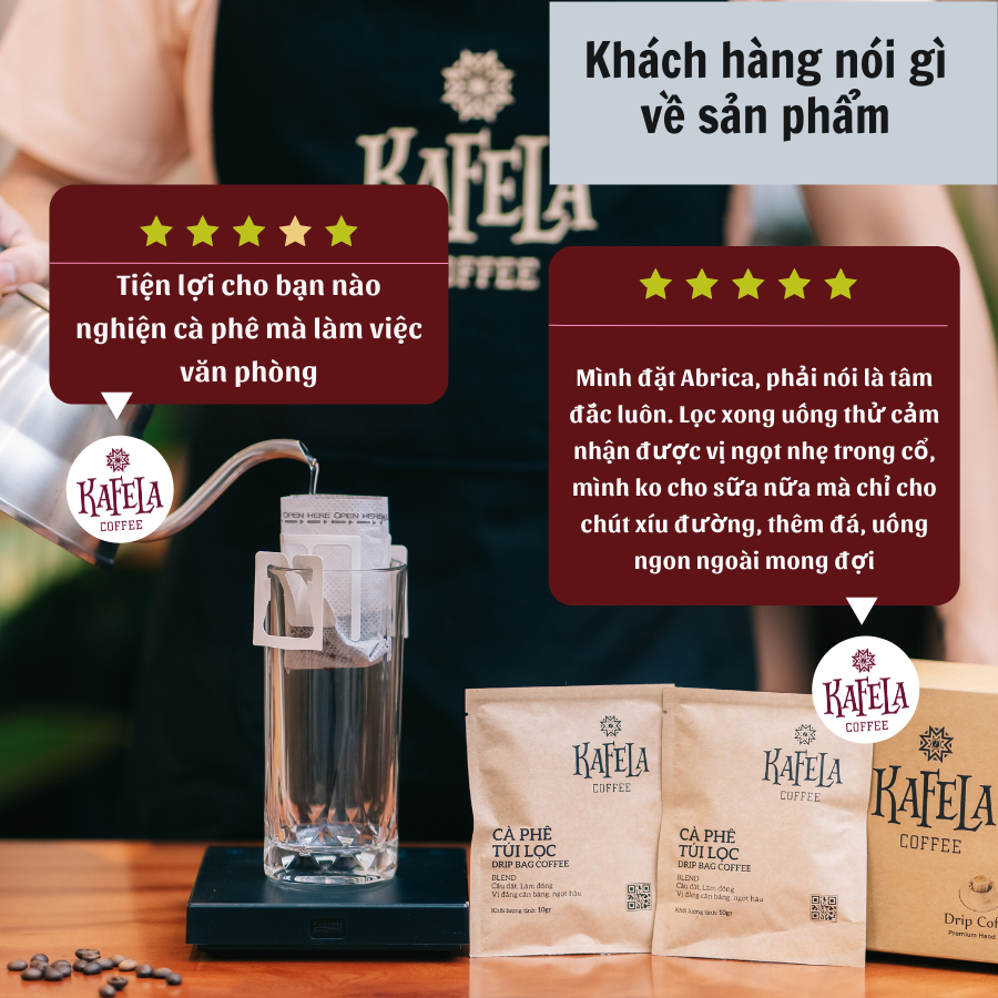 Cà phê phin giấy túi lọc Kafela Drip Coffee