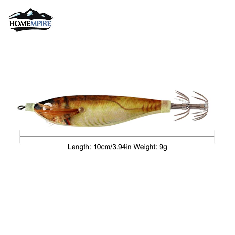 Homempire Luminous Fishing Bait Octopus Cuttlefish Fishing Bait Squid Jig Hook Fishing Lure Fluorescent Fishing Lures Wood Shrimp Octopus Sea Jigs
