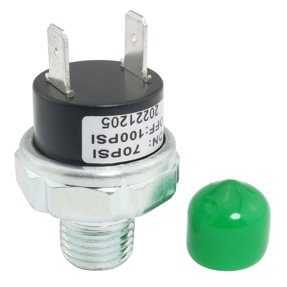 Petiyouza silver air pressure switch 24v 12v pressure 1/4" npt male thread pressure switch convenient 70-100 psi air compressor air box