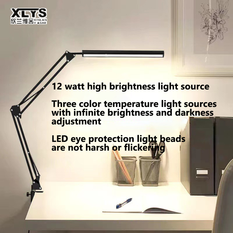 XINLANYASHE [Miễn Phí Vận Chuyển]Dài cánh tay gấp Nghiên Cứu Đèn bàn đọc sách LED ký túc xá lightinglong cánh tay gấp Nghiên Cứu Đèn bàn đọc sách LED ký túc xá chiếu sáng