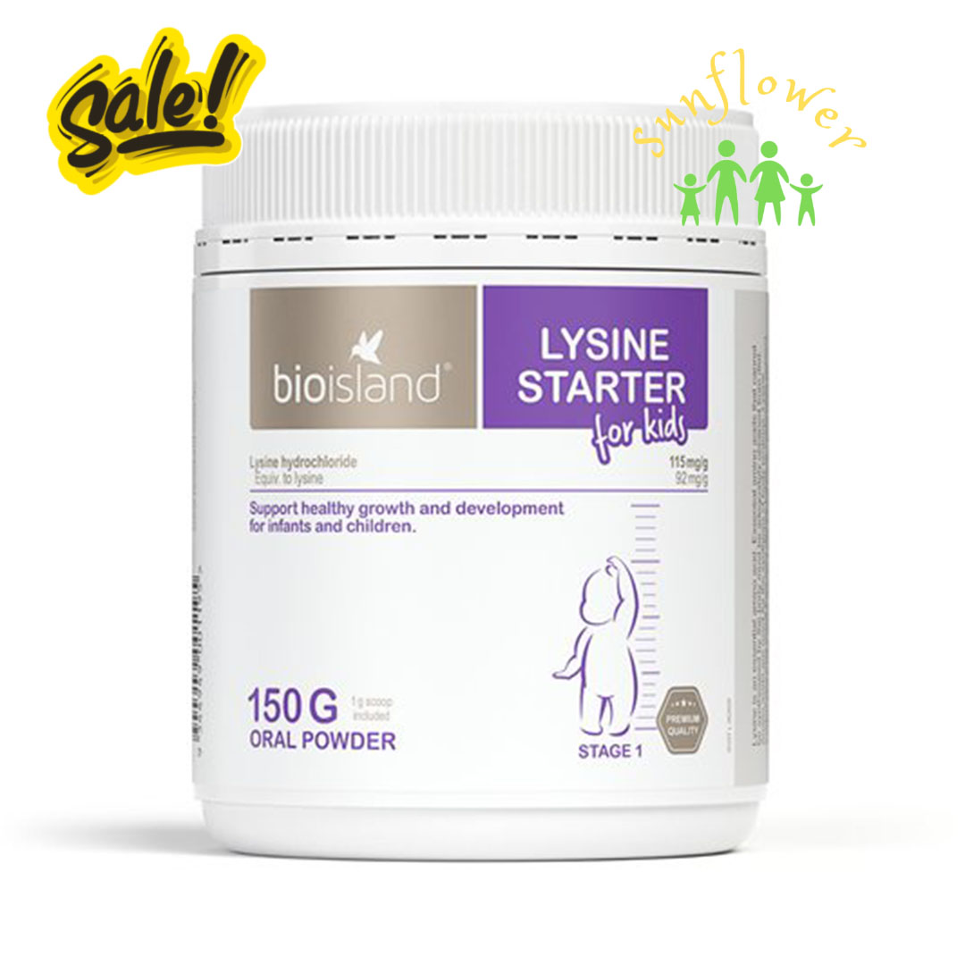 Bio Island Lysine Starter dạng bột Của Úc Cho Trẻ Dưới 6 Tuổi tăng chiều cao cho bé của Úc