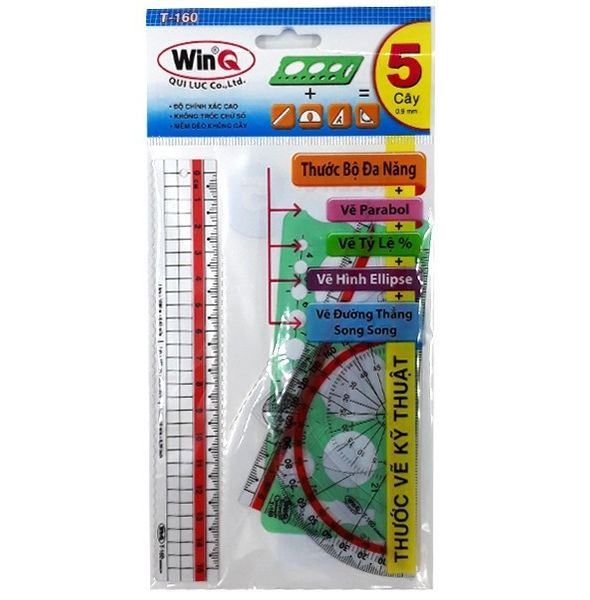 Combo 10 bộ thước bộ 5 Cây Thước Dẻo Trắng WinQ (T-160)