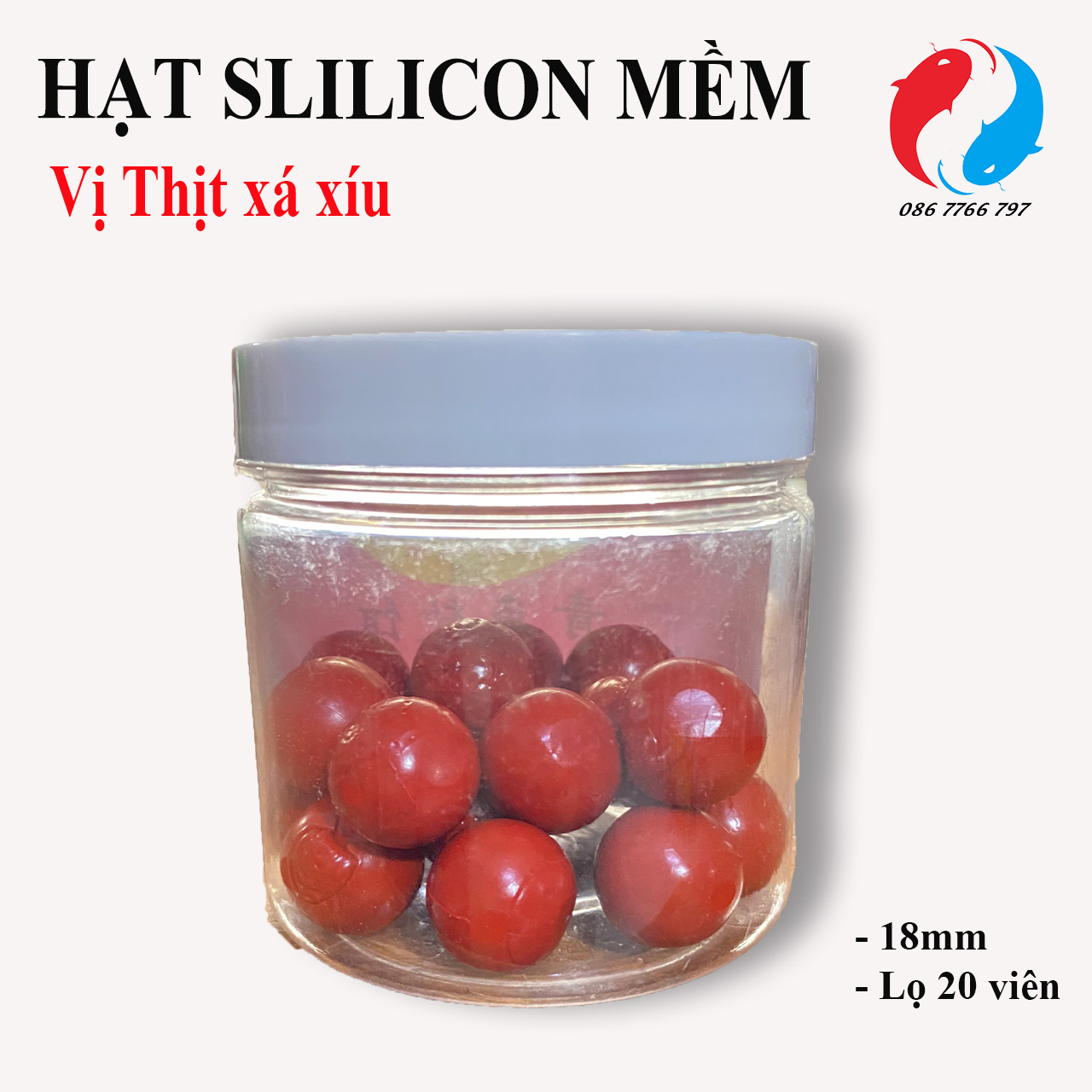 Hạt DAN câu cá trắm đen, Mồi silicon mềm săn hàng - Vị Thịt Xá Xíu