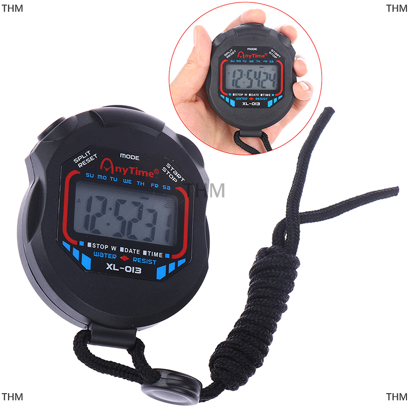 THM Đồng hồ bấm giờ bấm giờ chuyên nghiệp kỹ thuật số LCD Đồng hồ bấm giờ bấm giờ cầm tay