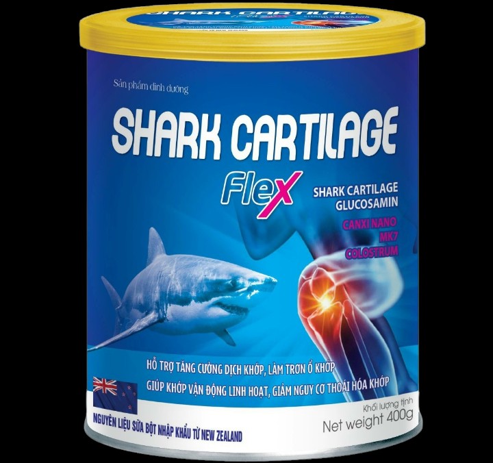 Sữa bột xương khớp shark cartilage flex với thành phần sụn vi cá mập, glucosamine, canxi nano mk7 hỗ trợ tăng cường dịch khớp, làm trơn ổ khớp, giúp khớp vận động linh hoạt, giảm nguy cơ thoái hóa khớp 3
