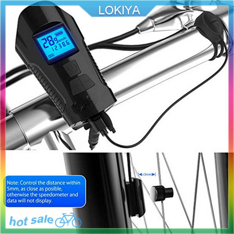 LOKIYA Đèn Xe Đạp USB đèn pin đồng hồ tốc độ xe đạp Đèn Pha Led phía trước xe đạp