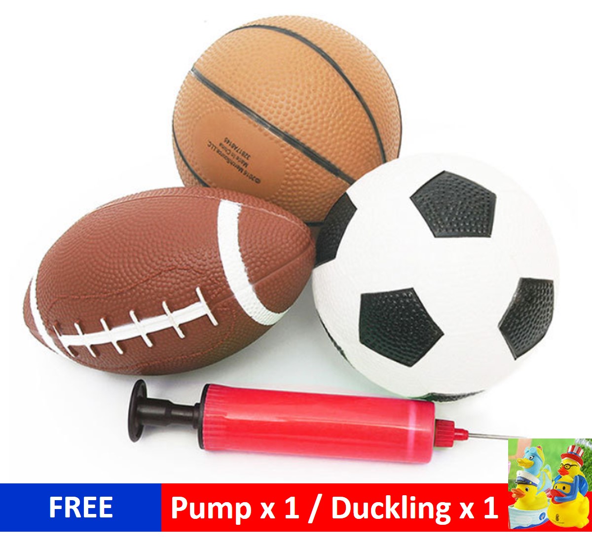 SPORTS 3 Pack BALLS Football Basketball Soccer Ball Kids Play Toy 2 Sets Avail 