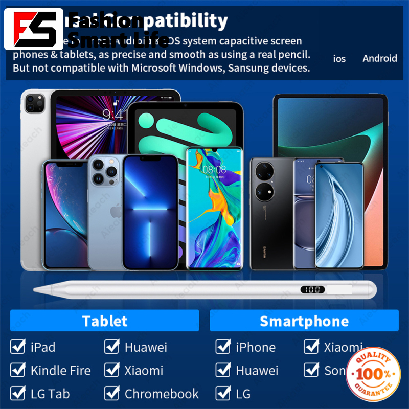 Capacitive Stylus Pen With Digital Power Display Compatible For Ipad Android Tablet PC (2268 Digital Display Universal)