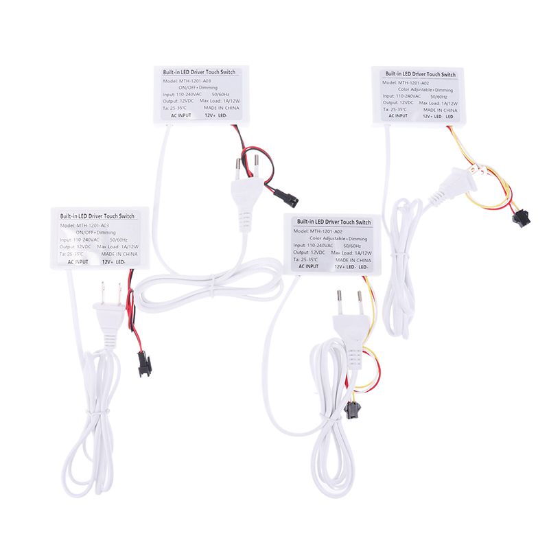 1Pc EU US Plug Touch Switch 12V 1A Bathroom Mirror Switch Touch Sensor For Led Light Mirror Headlight Capacitance Sensor Module. 