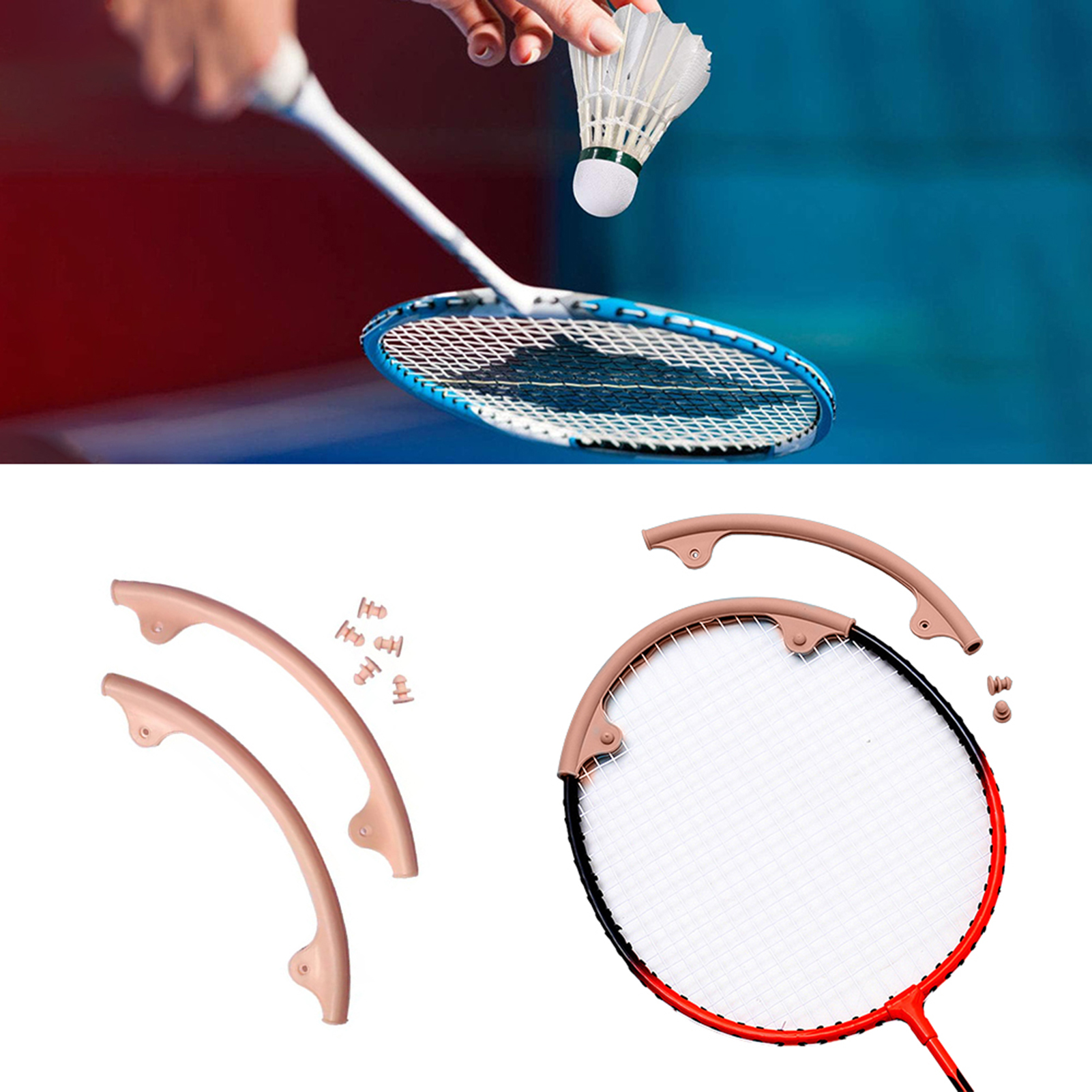 Vợt Bảo Vệ Trường Hợp Vợt thiết bị bảo vệ khung 2Pcs VỢT CẦU LÔNG Bảo Vệ Hình Chữ U Sốc Hấp Thụ khung trước Tay Áo Cho Tăng Cường Hiệu Suất
