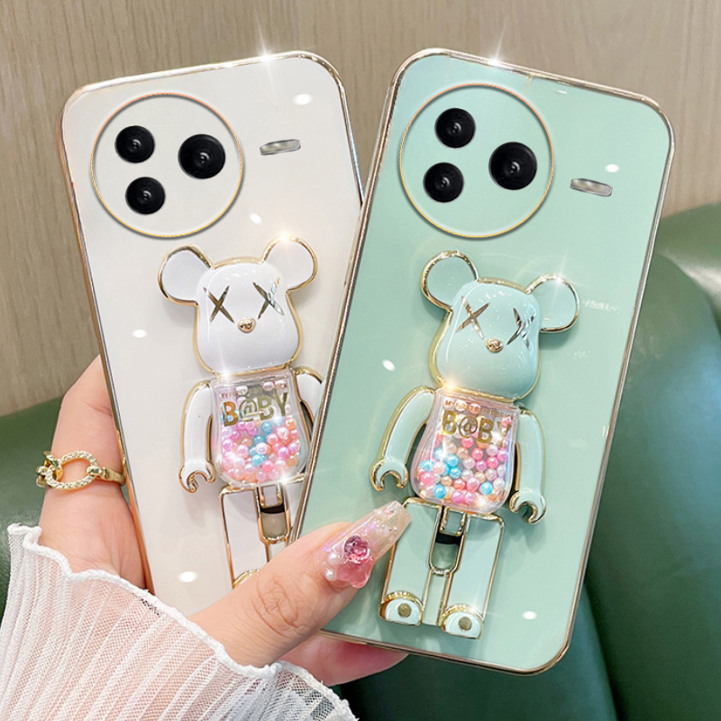 New Phone case Xiaomi Poco F7 Pro Back cover Soft Electroplated Quicksand Hourglass Pellet KWAS Bear silicone shockproof Protector Smooth for Xiaomi Poco F7 Ultra Back Cover. 