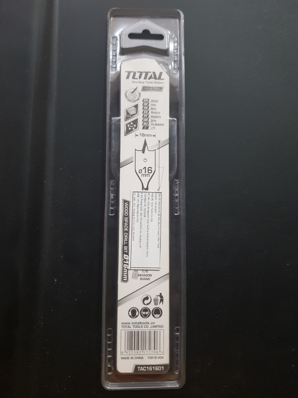 Mũi khoan gỗ đầu dẹp (16mm) Total TAC161601