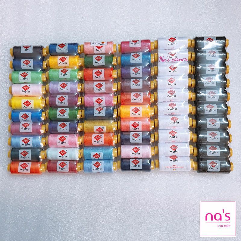 10 cuộn chỉ may đồ nguyên lốc đủ màu hoặc trắng / đen may tay may quần áo