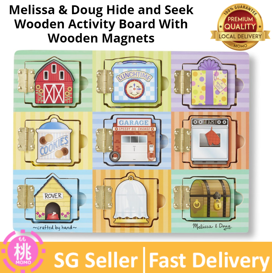Melissa & Doug Hide and Seek Wooden Activity Board With Wooden Magnets 