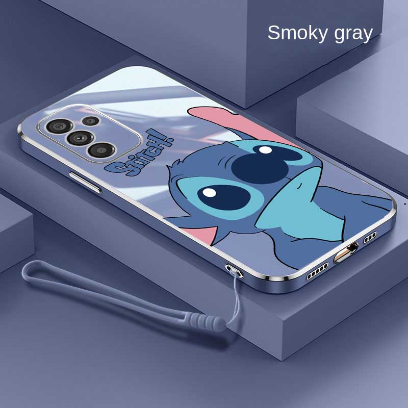 Samsung Galaxy A06 A16 Stylish Monster Stitch Glossy Plating Square Edges Case Exquisite Soft Casing Cover. 