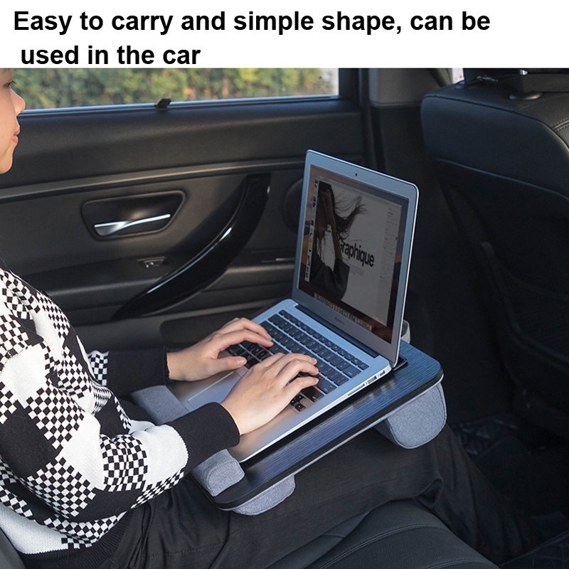 (ready stock)D12 Lap Computer Desk Laptop Bed Desk Portable Car Desk(Gray)