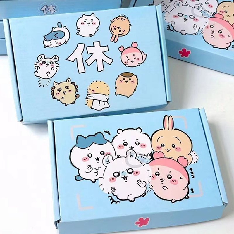2024 New Miniso Chiikawa Packing Box Pizza Card Collectibles Storage Box Anime Peripheral Gift Box. 