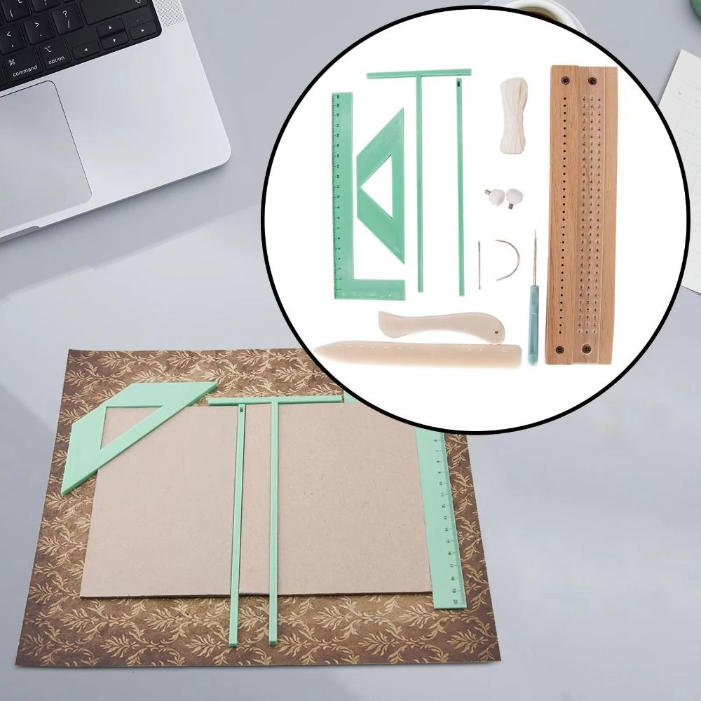 Cardboard Hand Bookbinding Bookbinding Ruler Set Cutter Guide Punching ...