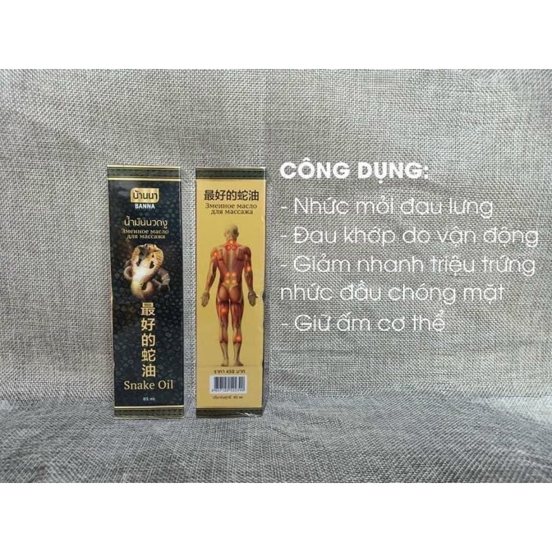 [CHÍNH HÃNG] Dầu Xịt Xoa Bóp Con Rắn - Bọ Cạp BANNA Thái Lan (Snake Oil - Scorpion Oil)