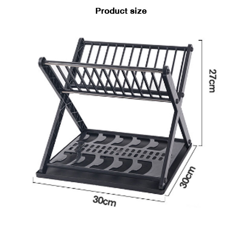 X-shaped plastic dish rack kitchen double shelf household dish drain rack multifunctional dish storage rack Save space