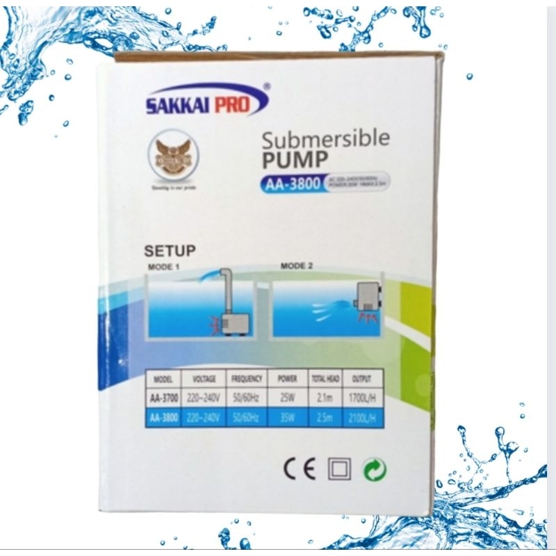 Pompa Aquarium kolam SAKKAI PRO AA 3800