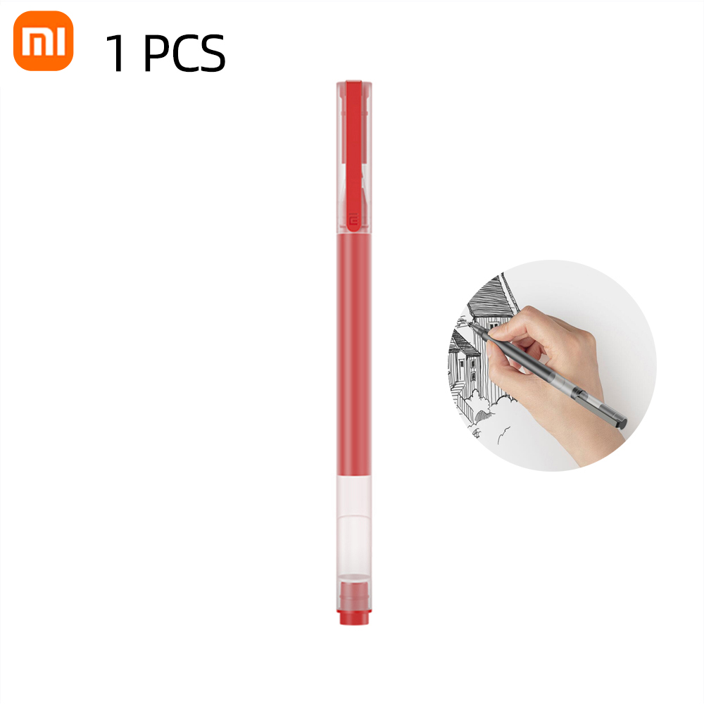 Xiaomi Mijia Super Durable Writing Sign Pen 0.5mm Pen Student Office Notes Pen Study Record Gel Pen Signing Pens Smooth Switzerland Refill MiKuni Japan Red Black Ink Pen For School Office