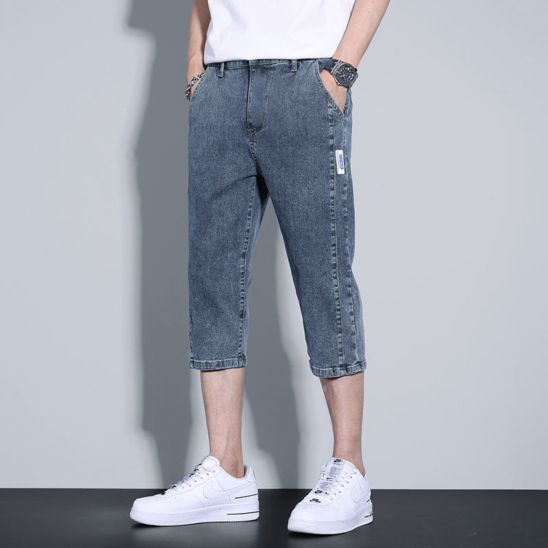 Naimo Thin Seven-point Denim Shorts Men's Loose Straight Chinese Pants Korean Version Trend Men's Casual 7-point Medium Pants